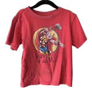 Boys' Disney Red Thor Front Print Round Neck Short Sleeve Top XS